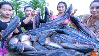 100 kg fish curry soup cook recipe Amazing video| fish cutting | village cooking mom| big fish fry