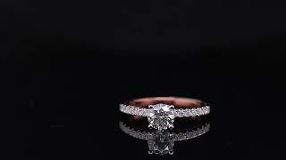 DovEggs Platinum Plated Silver Outside and 14k Rose Gold Inner 1ct Moissanite Engagement Rings