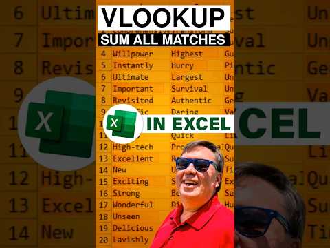 Excel – Sum All VLOOKUP Matching Rows #shorts – Episode S0055