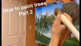 Painting trees for beginners prt. 2- Wet on wet technique