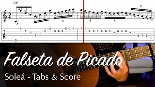 Flamenco Guitar Tutorial - Falseta de Picado etude - Soleá - (with tabs and score)