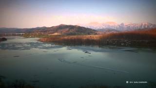 【北海道の絶景】　シューパロ湖に架かる三弦トラス鉄道橋 Railway heritage sink into dam