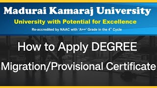 How to apply degree/Migration/Provisional Certificate from MKU/MADURAI KAMARAJ UNIVERSITY