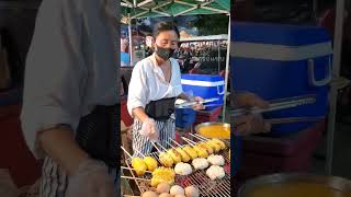 #ข้าวจี่ Grilled Sticky Rice ตลาดเปิดท้าย มข. #ขอนแก่น #streetfood #thailand #foodlover #จารย์แซ่บ