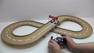 DIY Track racing with cars Cars race track out of cardboard