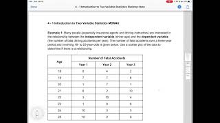4-1 Intro to two variable stats MDM4U