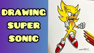 how to draw super sonic  |  Super Sonic draw with pencil and marker   #draw#art#supersonic
