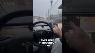 Incredible 🚗 Tesla Drives Itself in Rainy Conditions! 🌧️