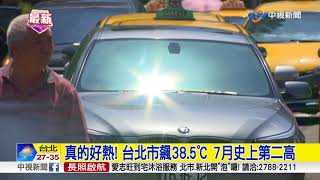 真的好熱! 台北市飆38.5℃ 7月史上第二高│中視新聞 20180706