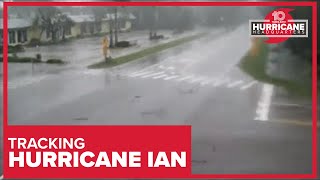 Storm surge time-lapse in Sanibel Island as Hurricane Ian moves in