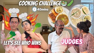 Cooking challenge🥗🥒❤️with my sister, papa judges😰🥲😖Let’s see who wins✨😍||Yashasvi Rajpoot||