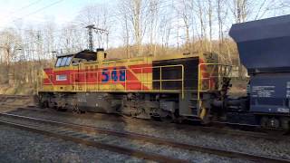 Diesellokomotive Vossloh MaK G 1206 TKSE ThyssenKrupp 548 Kalkzug mit Lokgruß / Vielen Dank!