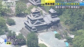 復旧進む一方熊本城は　空から見た“1カ月”の市内(16/05/14)