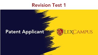 Revision test 1 -  Patent Applicant