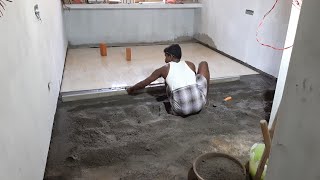 Building techniques-step by step installation in 4×2 big size tiles on flooring fast and easy