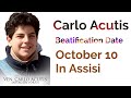 Beatification date set for Carlo Acutis: October 10, 2020