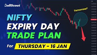 16 Jan | Nifty \u0026 BankNifty Prediction for Expiry Day | Pre Market Analysis for Tomorrow | BullScout