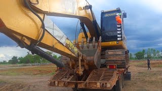 รถบรรทุกแบคโฮคันใหญ่ยักษ์กลับบ้าน  CAT 320D  EXCAVATOR THAILAND