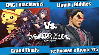 re: heavens arena #15 Grand FInals - EMG | Blacktwins (Pichu) vs Liquid | Riddles (Kazuya)