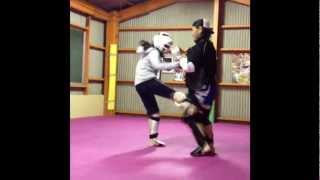 茶帯昇級 挑戦 ５人組手。　舞優（まう） 特訓中〜