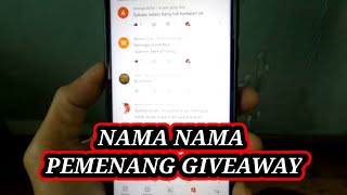 Pengumuman Nama Nama Pemenang Giveaway Dari Saya