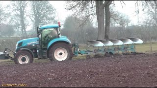 Headland Ploughing with New Holland and Lemken 5 Furrow.