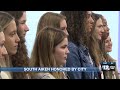 south aiken volleyball team honored by city after big win