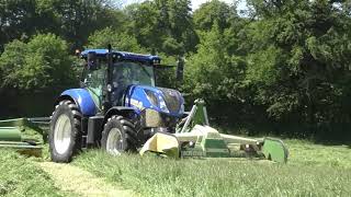 New Holland T7.210 Front \u0026 Rear Krone Mowers