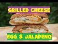 GRILLED CHEESE SANDWICH WITH EGG AND JALAPENO PEPPER. HOW TO MAKE TASTY BREAKFAST SANDWICH.