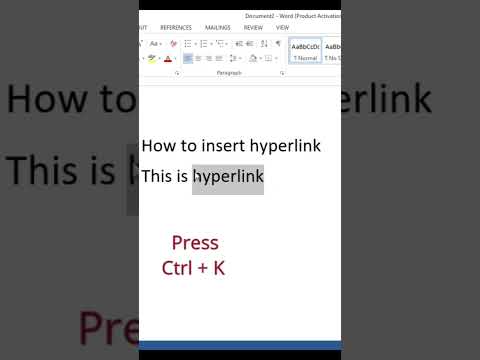 How to insert Hyperlink in a Word document  #shorts #youtubeshorts