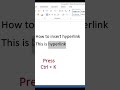 How to insert Hyperlink in a Word document  #shorts #youtubeshorts