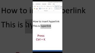 How to insert Hyperlink in a Word document #shorts #youtubeshorts