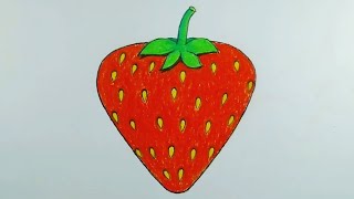 How to draw a strawberry using triangle//Strawberry drawing for beginners