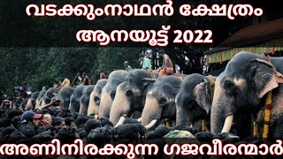 VADAKKUMNATHAN AANAYOOTTU 2022 PARTICIPATING ELEPHANTS LIST🐘🐘🐘💞