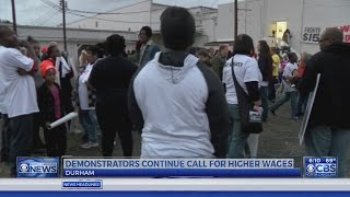 Protesters gather in Durham, across US to demand $15 minimum wage, union rights