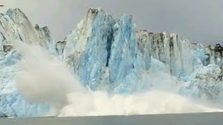 Shocking huge Glacier calving creates huge wave like tsunami 2017 | glacier national park |shockwave