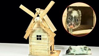Build Hamster driven Wood Mill House | How to Make Popsicle Stick House for Rat