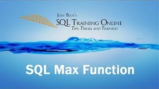 Sql Training Online - Sql Max Function 2019