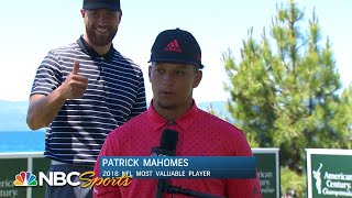 Chiefs' Travis Kelce interrupts Patrick Mahomes' interview with wet willy during ACC | NBC Sports