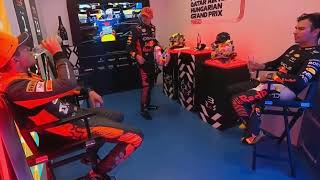Max and Norris F1 Cooldown Room Hungarian Grand Prix
