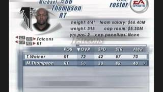 2002-03 - Retro NFL Rosters Atlanta Falcons Team Roster Madden NFL 2003
