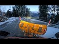 ❄️fresh snow in the alps❄️towards the valley with the new snow plow asmr mountains