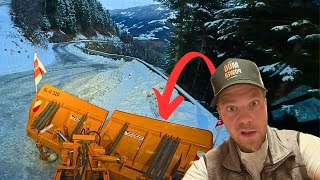 ❄️Fresh snow in the Alps❄️Towards the valley with the new snow plow #asmr #mountains