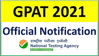 GPAT 2021 Official Notification