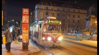 Czech Republic, Prague, tram 2 ride from Karlovo nám. to Palackého náměstí