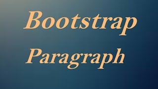 Bootstrap Paragraphs