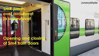 Sm4-lähijunan ovet avautuvat ja sulkeutuvat | Opening and closing of Sm4 commuter train doors