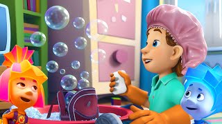Cleaning Fun with BUBBLES 🧼 | The Fixies | Animation for Kids