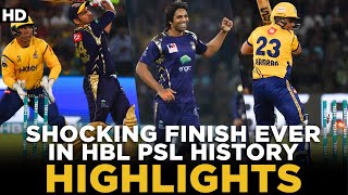 Shocking Finish Ever in HBL PSL History | Highlights | Peshawar Zalmi Vs Quetta Gladiators | MB2L