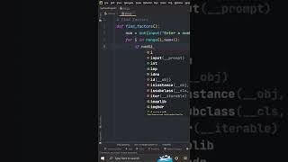 How to Find Factors of Numbers Using Python| python tutorials | python for beginners |#python#shorts